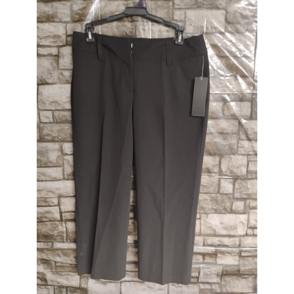 Larry Levine Cropped Black Curvy Fit Dress Pants Women's Size 6